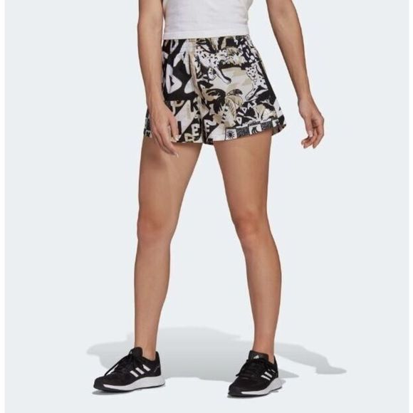 adidas HC1826 Women's Sz XL Black Farm Rio All Over Print Woven Shorts - Picture 8 of 10